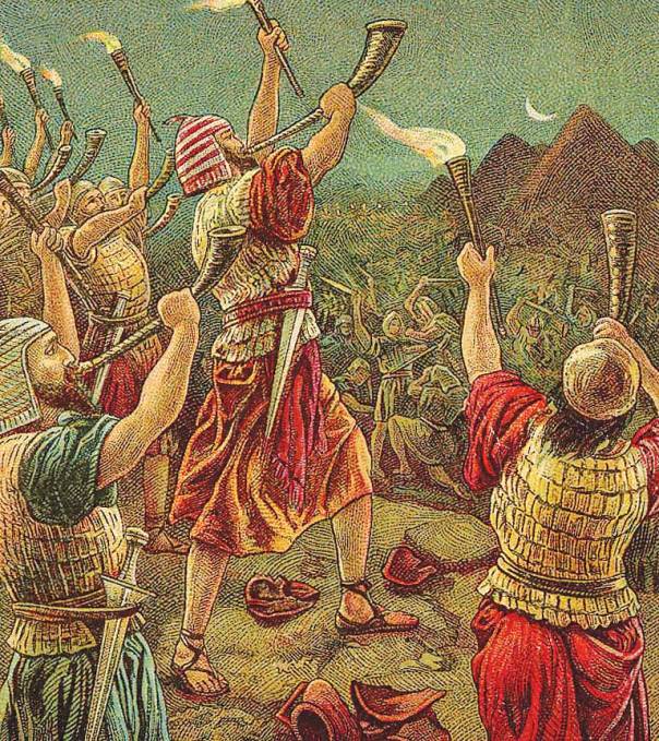 דמיון למלחמתו של אברהם נגד ארבעת המלכים. גדעון ו־300 הלוחמים, 1907 