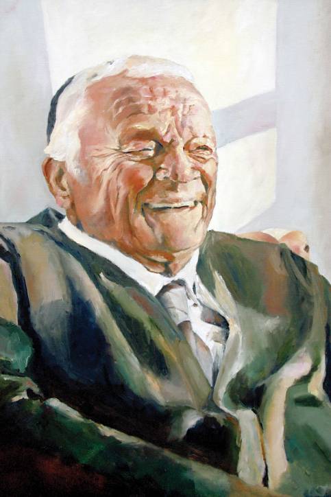 לא הפסיד תפילה, בגשם ובשלג היה מגיע, מעיר את השחר. רבי דוד סבתו                ציור: שרה נצחיה סבתו 