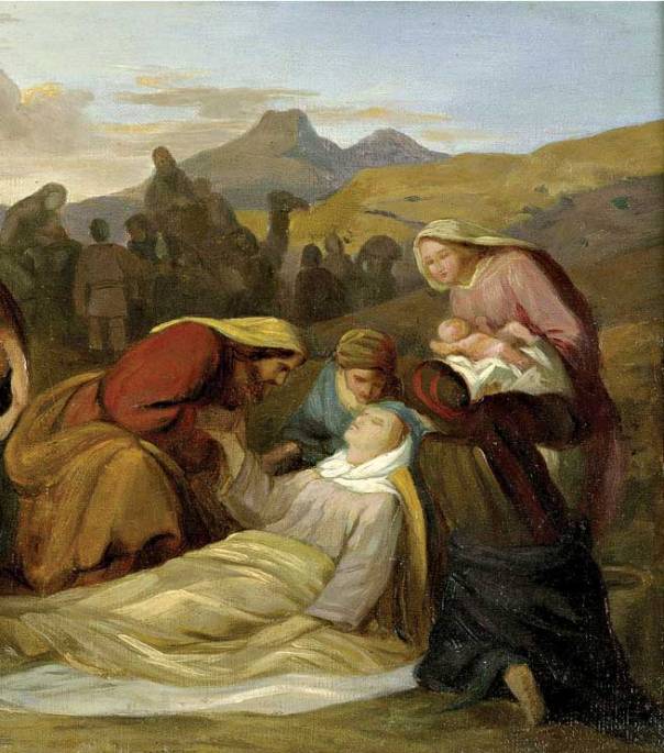 תיאור מצומצם של תגובות יעקב לסערות המשפחתיות הפוקדות אותו. מותה של רחל, גוסטב פרדיננד מץ, 1847