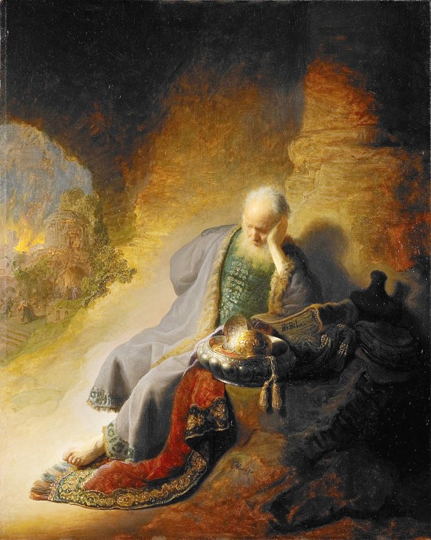 געגוע אדיר לבית שלפני החורבן. רמברנדט, ירמיהו מקונן על חורבן ירושלים, 1630