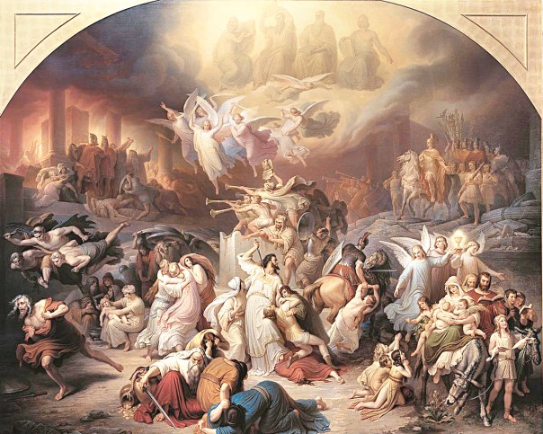 מציאות המחולקת בין טוב לרע. וילהלם פון קאולבך, חורבן ירושלים בידי טיטוס, 1846