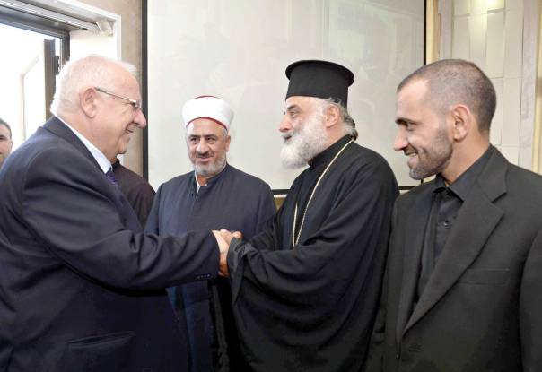 הנשיא ראובן ריבלין בארוחה לרגל חג עיד אל אדחא בכפר יאסיף, יום חמישי האחרון צילום: מארק ניימן, לע"מ 