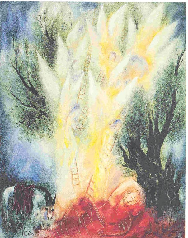 החמור מקבל ממד מיסטי ומשיחי. ראובן רובין, חלום יעקב