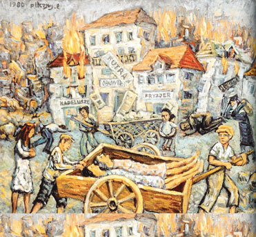 קידוש‭ ‬השם‭ ‬על–ידי‭ ‬עצם‭ ‬ייחודו‭ ‬של‭ ‬היהודי‭ ‬כיהודי‭. ‬שמואל‭ ‬ניסנבאום‭, ‬עגלת‭ ‬המוות‭ (‬ההפצצה‭ ‬הגרמנית‭ ‬על‭ ‬ורשה‭), ‬1980