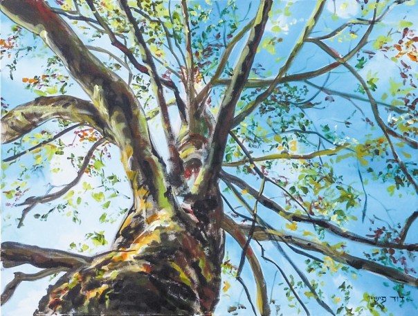 דוד פיש, 'צמרת', מתוך התערוכה 'תבנית נוף מולדתו' המוצגת במועדון הגולה, פתח תקווה